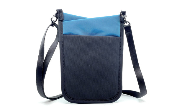 The rear of the P.I.K.A. Pouch in Logic Blue (blue) 630 Recycled.
